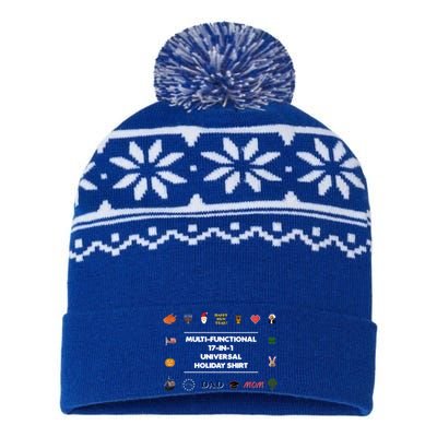 17funny Giftinfunny Gift1 Universal Holiday Pixel Art (V2) Gift USA-Made Snowflake Beanie