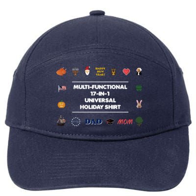 17funny Giftinfunny Gift1 Universal Holiday Pixel Art (V2) Gift 7-Panel Snapback Hat