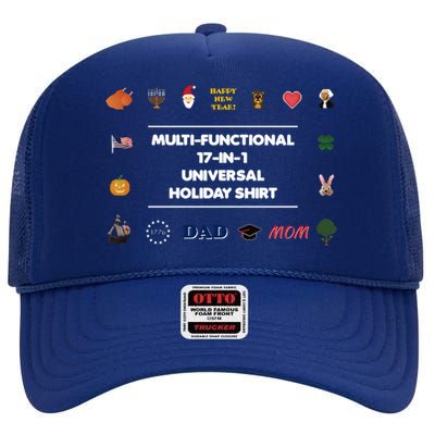 17funny Giftinfunny Gift1 Universal Holiday Pixel Art (V2) Gift High Crown Mesh Back Trucker Hat