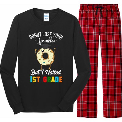 1st Grade Graduation Donut Funny Quote First Grader Long Sleeve Pajama Set