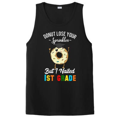 1st Grade Graduation Donut Funny Quote First Grader PosiCharge Competitor Tank