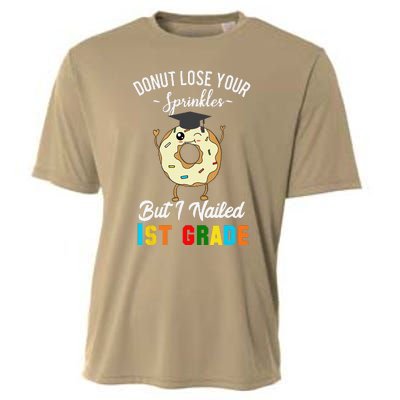 1st Grade Graduation Donut Funny Quote First Grader Cooling Performance Crew T-Shirt