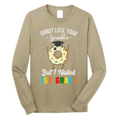 1st Grade Graduation Donut Funny Quote First Grader Long Sleeve Shirt