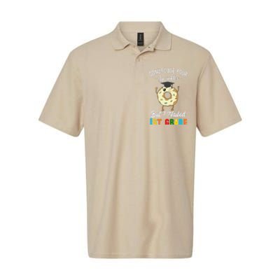 1st Grade Graduation Donut Funny Quote First Grader Softstyle Adult Sport Polo