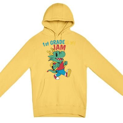 1St Grade Is My Jam First Grade Drag To School Gift Premium Pullover Hoodie