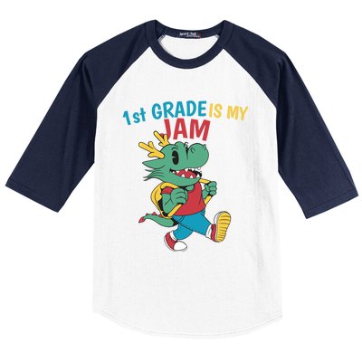 1St Grade Is My Jam First Grade Drag To School Gift Baseball Sleeve Shirt