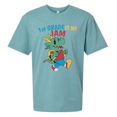 1St Grade Is My Jam First Grade Drag To School Gift Sueded Cloud Jersey T-Shirt