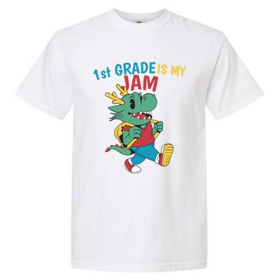 1St Grade Is My Jam First Grade Drag To School Gift Garment-Dyed Heavyweight T-Shirt