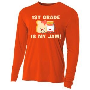 1St Grade Is My Jam Funny 1St Grade Teachers Cool Gift Cooling Performance Long Sleeve Crew