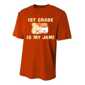 1St Grade Is My Jam Funny 1St Grade Teachers Cool Gift Performance Sprint T-Shirt