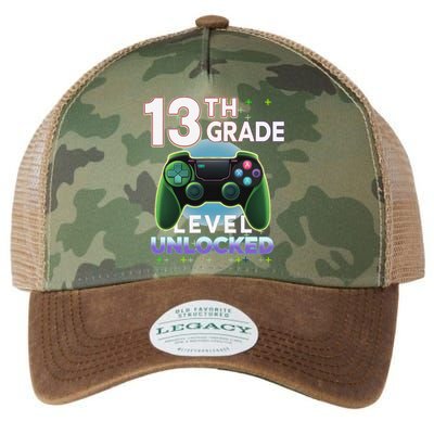 13th Grade Level Unlocked Video Gamer Teenager Birthday Legacy Tie Dye Trucker Hat