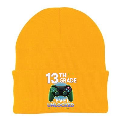 13th Grade Level Unlocked Video Gamer Teenager Birthday Knit Cap Winter Beanie