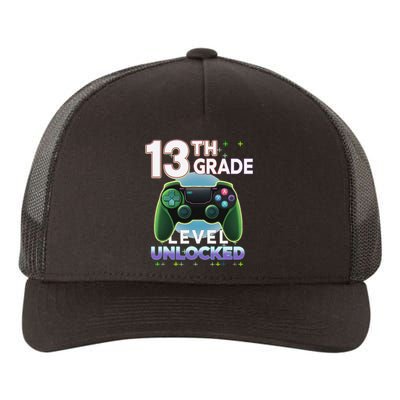 13th Grade Level Unlocked Video Gamer Teenager Birthday Yupoong Adult 5-Panel Trucker Hat