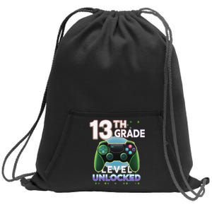 13th Grade Level Unlocked Video Gamer Teenager Birthday Sweatshirt Cinch Pack Bag