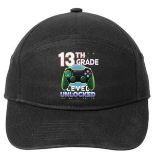 13th Grade Level Unlocked Video Gamer Teenager Birthday 7-Panel Snapback Hat