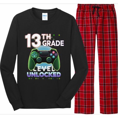 13th Grade Level Unlocked Video Gamer Teenager Birthday Long Sleeve Pajama Set