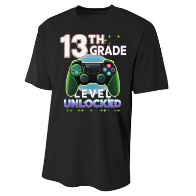 13th Grade Level Unlocked Video Gamer Teenager Birthday Performance Sprint T-Shirt