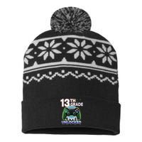 13th Grade Level Unlocked Video Gamer Teenager Birthday USA-Made Snowflake Beanie