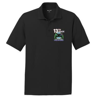 13th Grade Level Unlocked Video Gamer Teenager Birthday PosiCharge RacerMesh Polo