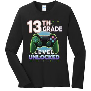 13th Grade Level Unlocked Video Gamer Teenager Birthday Ladies Long Sleeve Shirt