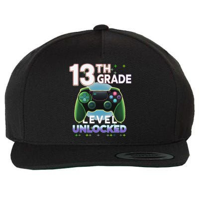 13th Grade Level Unlocked Video Gamer Teenager Birthday Wool Snapback Cap