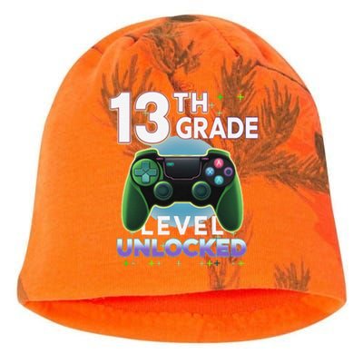 13th Grade Level Unlocked Video Gamer Teenager Birthday Kati - Camo Knit Beanie