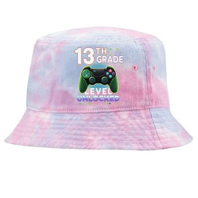 13th Grade Level Unlocked Video Gamer Teenager Birthday Tie-Dyed Bucket Hat