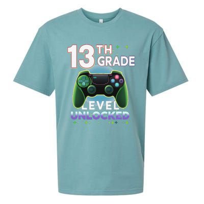 13th Grade Level Unlocked Video Gamer Teenager Birthday Sueded Cloud Jersey T-Shirt