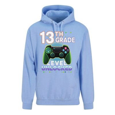 13th Grade Level Unlocked Video Gamer Teenager Birthday Unisex Surf Hoodie