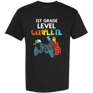 1st Grade Level Complete Gaming Last Day Of School Gamer Garment-Dyed Heavyweight T-Shirt