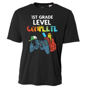 1st Grade Level Complete Gaming Last Day Of School Gamer Cooling Performance Crew T-Shirt