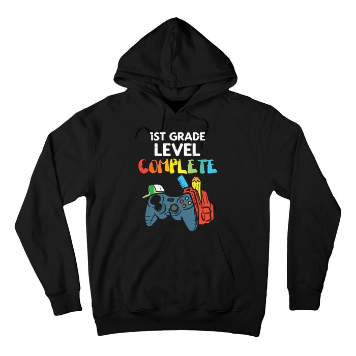 1st Grade Level Complete Gaming Last Day Of School Gamer Hoodie