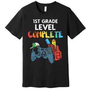 1st Grade Level Complete Gaming Last Day Of School Gamer Premium T-Shirt