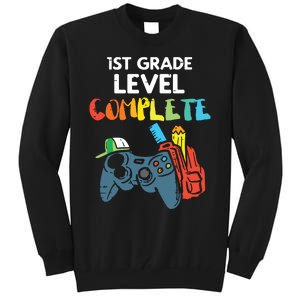 1st Grade Level Complete Gaming Last Day Of School Gamer Tall Sweatshirt