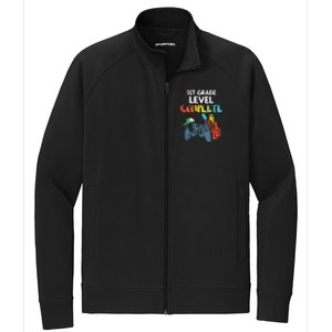 1st Grade Level Complete Gaming Last Day Of School Gamer Stretch Full-Zip Cadet Jacket