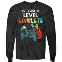 1st Grade Level Complete Gaming Last Day Of School Gamer Tie-Dye Long Sleeve Shirt