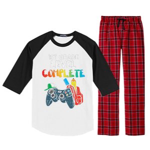 1St Grade Level Complete Gaming  Last Day Of School Gamer Raglan Sleeve Pajama Set