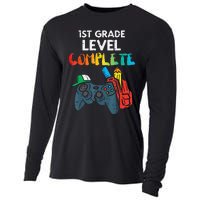 1St Grade Level Complete Gaming  Last Day Of School Gamer Cooling Performance Long Sleeve Crew