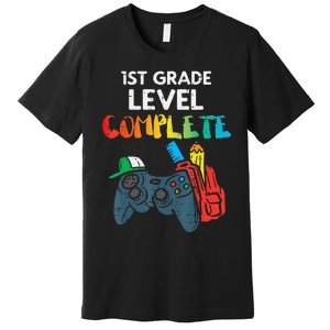 1St Grade Level Complete Gaming  Last Day Of School Gamer Premium T-Shirt