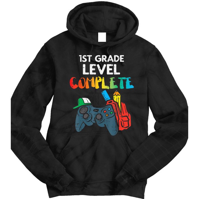 1St Grade Level Complete Gaming  Last Day Of School Gamer Tie Dye Hoodie