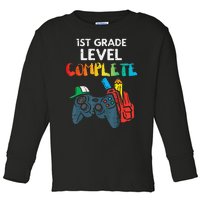 1St Grade Level Complete Gaming  Last Day Of School Gamer Toddler Long Sleeve Shirt