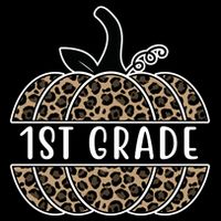 1st Grade Leopard Pumpkin Zip Tote Bag