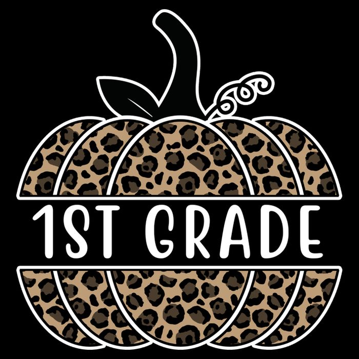 1st Grade Leopard Pumpkin Zip Tote Bag