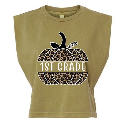 1st Grade Leopard Pumpkin Garment-Dyed Women's Muscle Tee