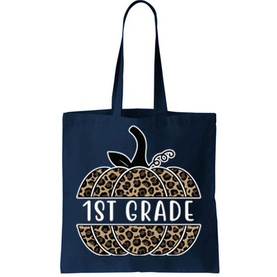 1st Grade Leopard Pumpkin Tote Bag