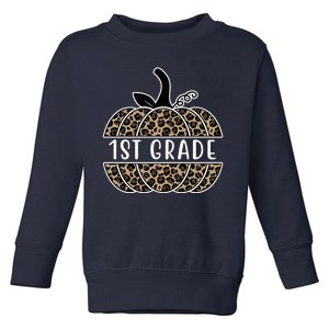 1st Grade Leopard Pumpkin Toddler Sweatshirt