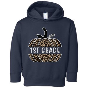 1st Grade Leopard Pumpkin Toddler Hoodie