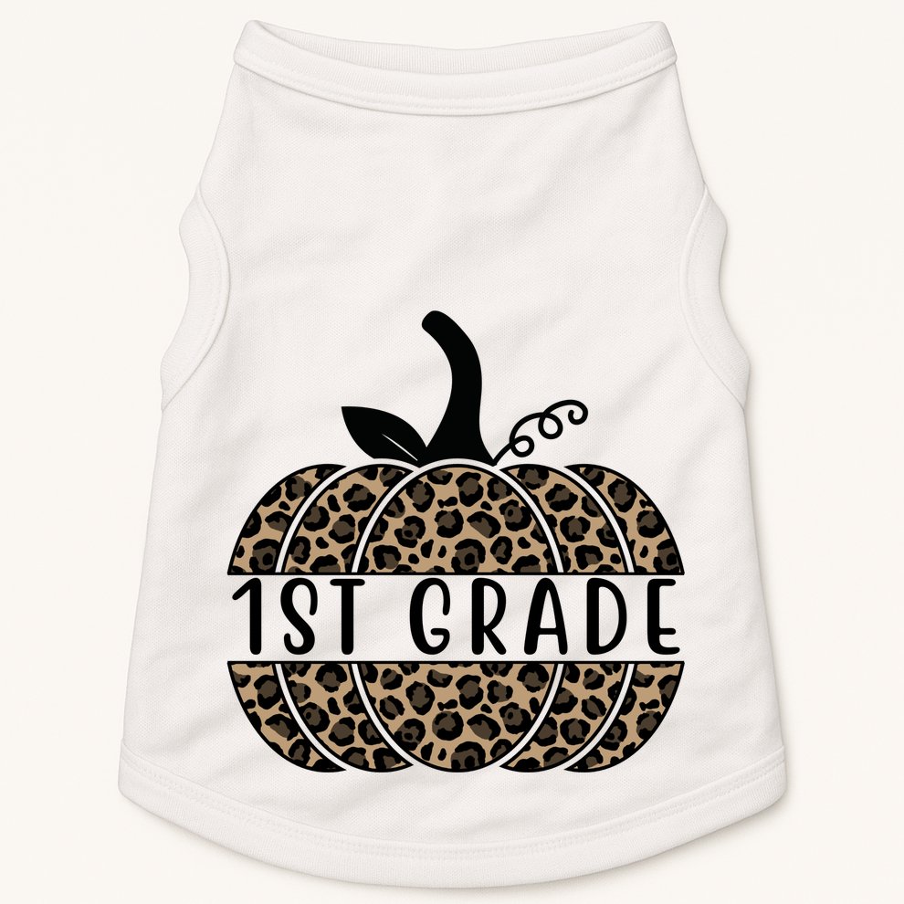 1st Grade Leopard Pumpkin Doggie Tank