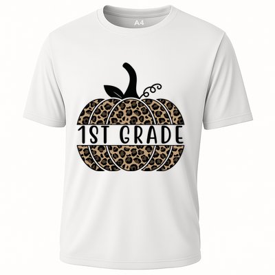1st Grade Leopard Pumpkin Performance Shirt