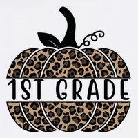 1st Grade Leopard Pumpkin Cooling Performance Crew T-Shirt